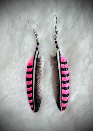 Half Painted Bone Earring