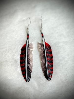 Half Painted Bone Earring