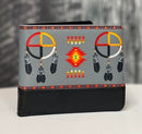Medicine Wheel Leather Mens Wallets