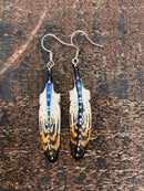 Stripe Painted Bone Earring