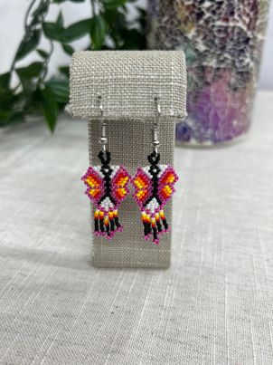 Small Beaded Butterfly Earrings