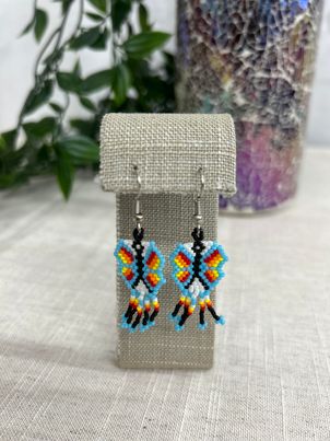 Small Beaded Butterfly Earrings