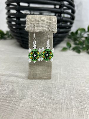 Turtle Brick Stitched Earrings