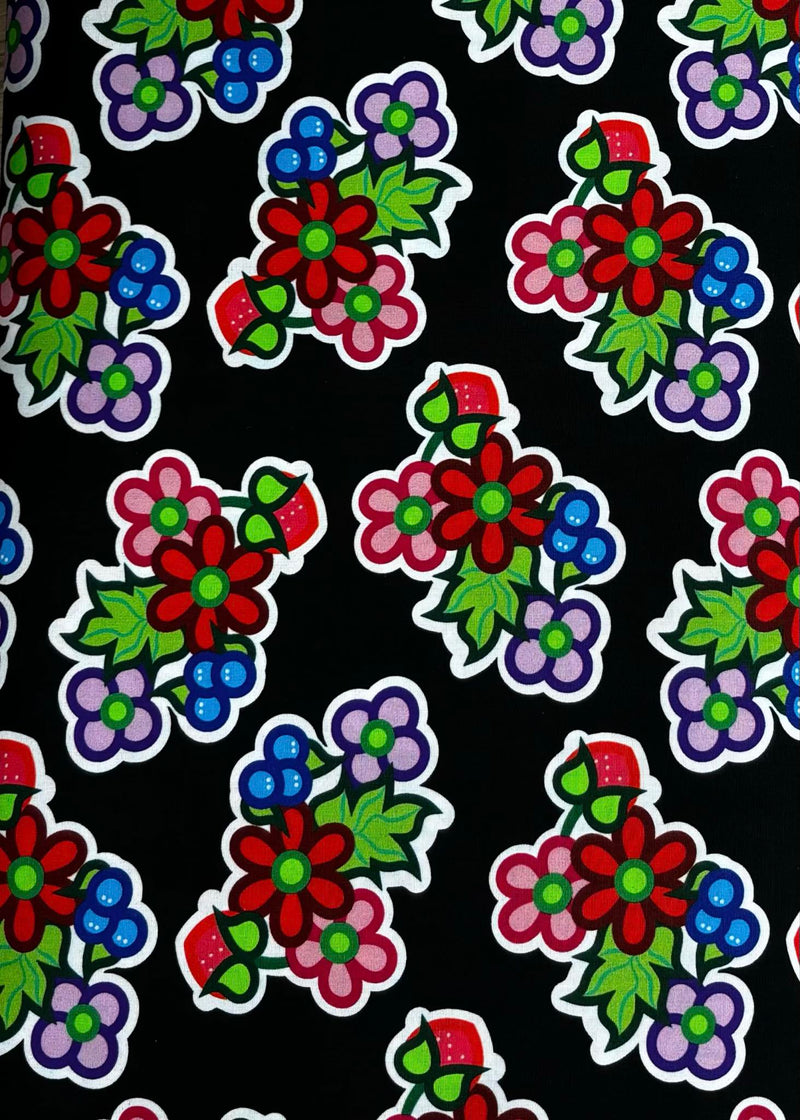 Kokum Flowers by Carrie Okemaw Fabric