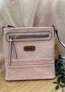 Faux Leather Crossbody Purse with Braid