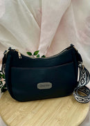Faux Leather Crescent Shoulder Bag