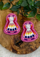Beaded Fan Earrings