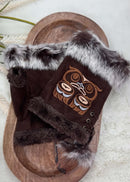 Fingerless Gloves with Faux Rabbit Fur