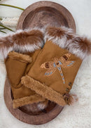 Fingerless Gloves with Faux Rabbit Fur