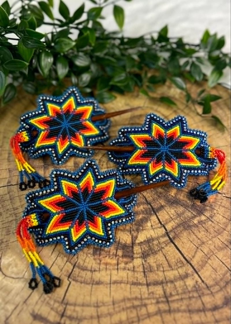 Large Starburst Barrette with Stick