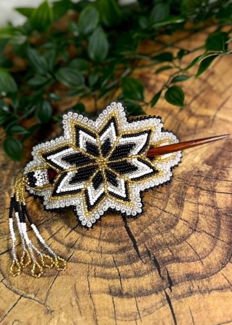 Large Starburst Barrette with Stick