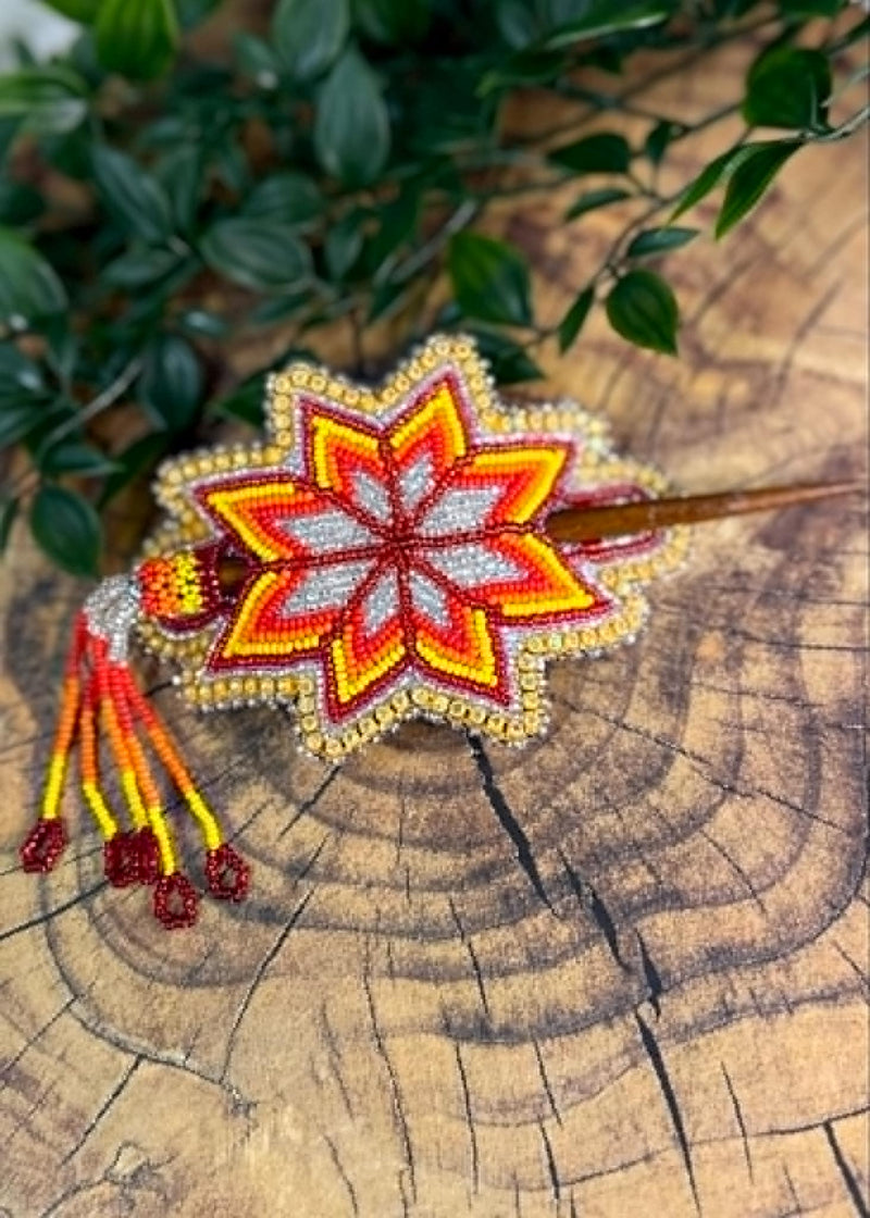 Large Starburst Barrette with Stick