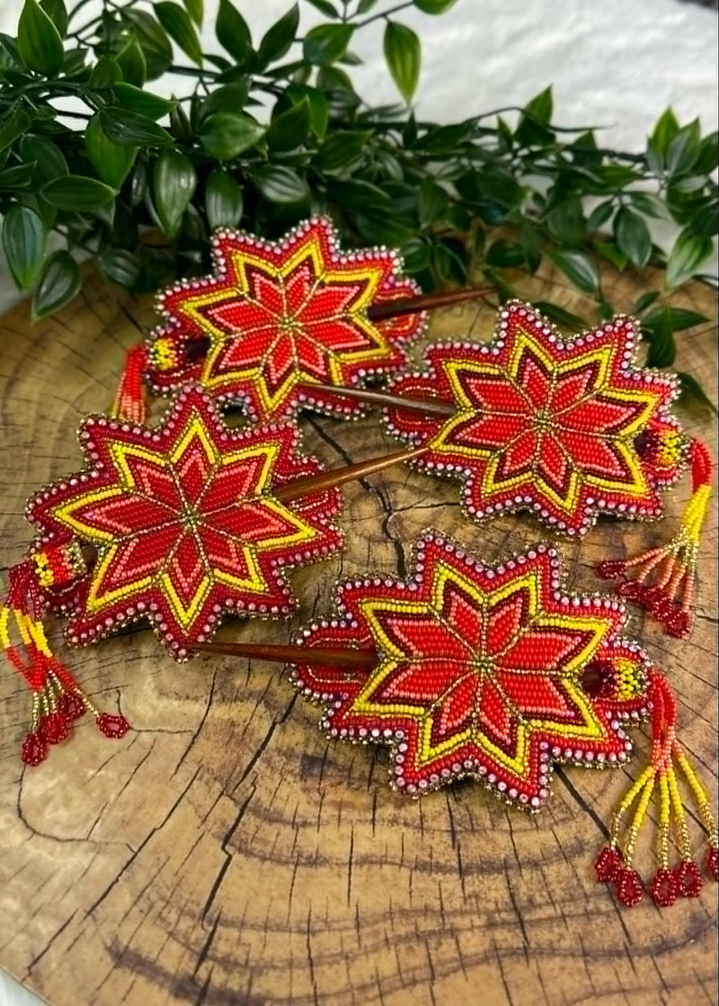 Large Starburst Barrette with Stick