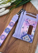 Aztec Print Key Chain Wristlet Card Wallet