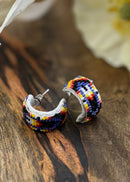 Medium Feather Half Hoop Earrings