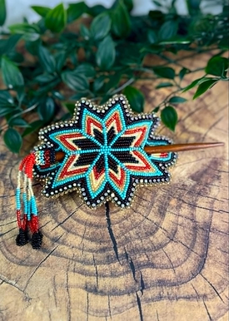 Large Starburst Barrette with Stick