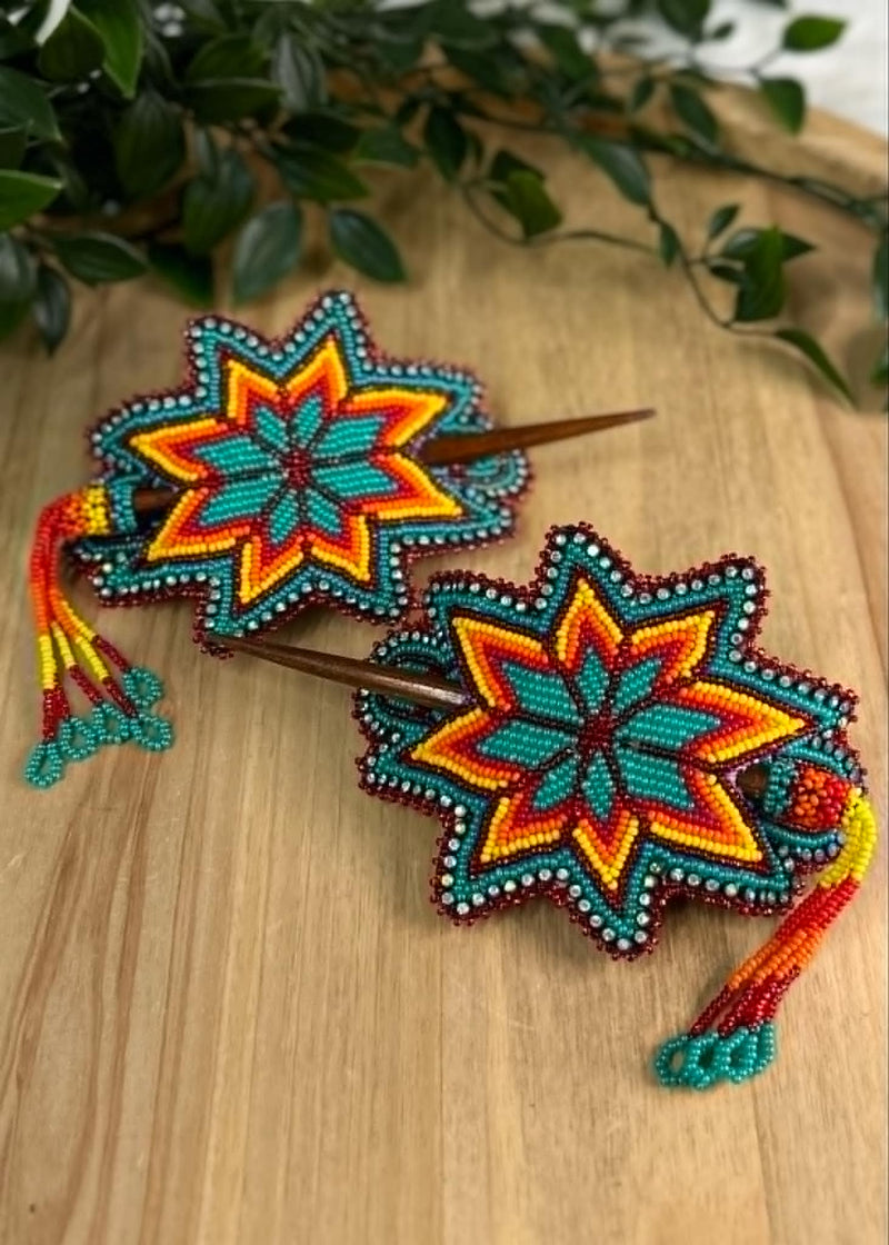 Large Starburst Barrette with Stick