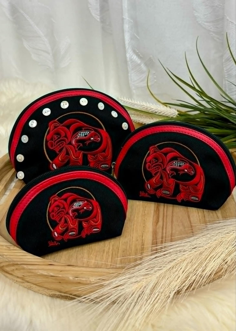 Embroidered Three Piece Cosmetic Set