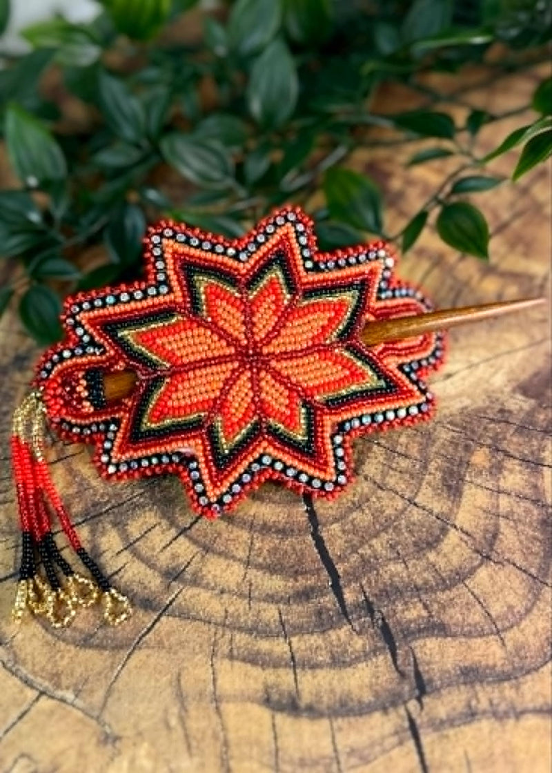 Large Starburst Barrette with Stick