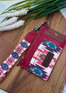 Aztec Print Key Chain Wristlet Card Wallet