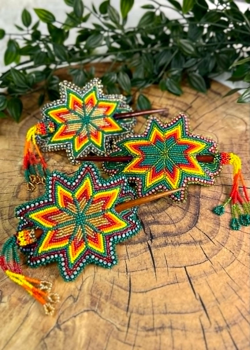 Large Starburst Barrette with Stick