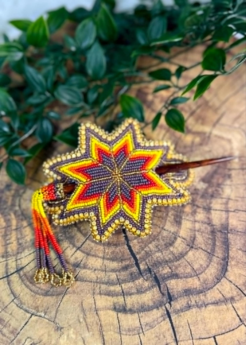 Large Starburst Barrette with Stick