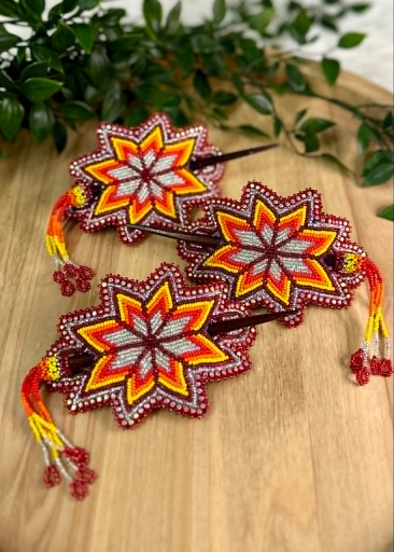 Large Starburst Barrette with Stick