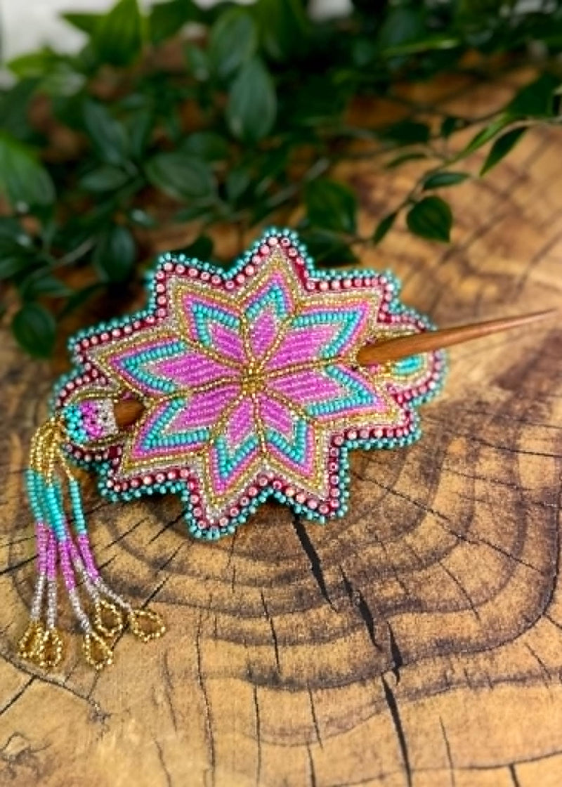 Large Starburst Barrette with Stick