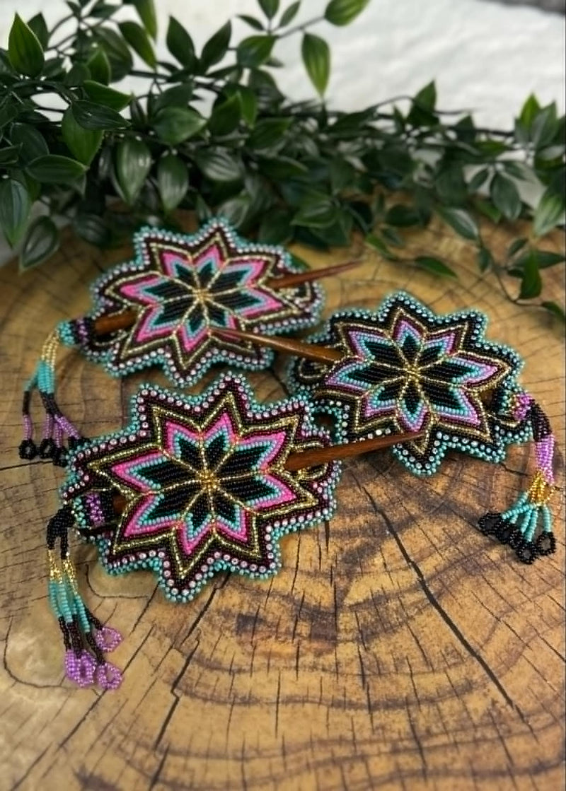 Large Starburst Barrette with Stick