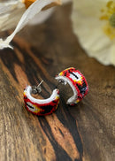 Medium Feather Half Hoop Earrings