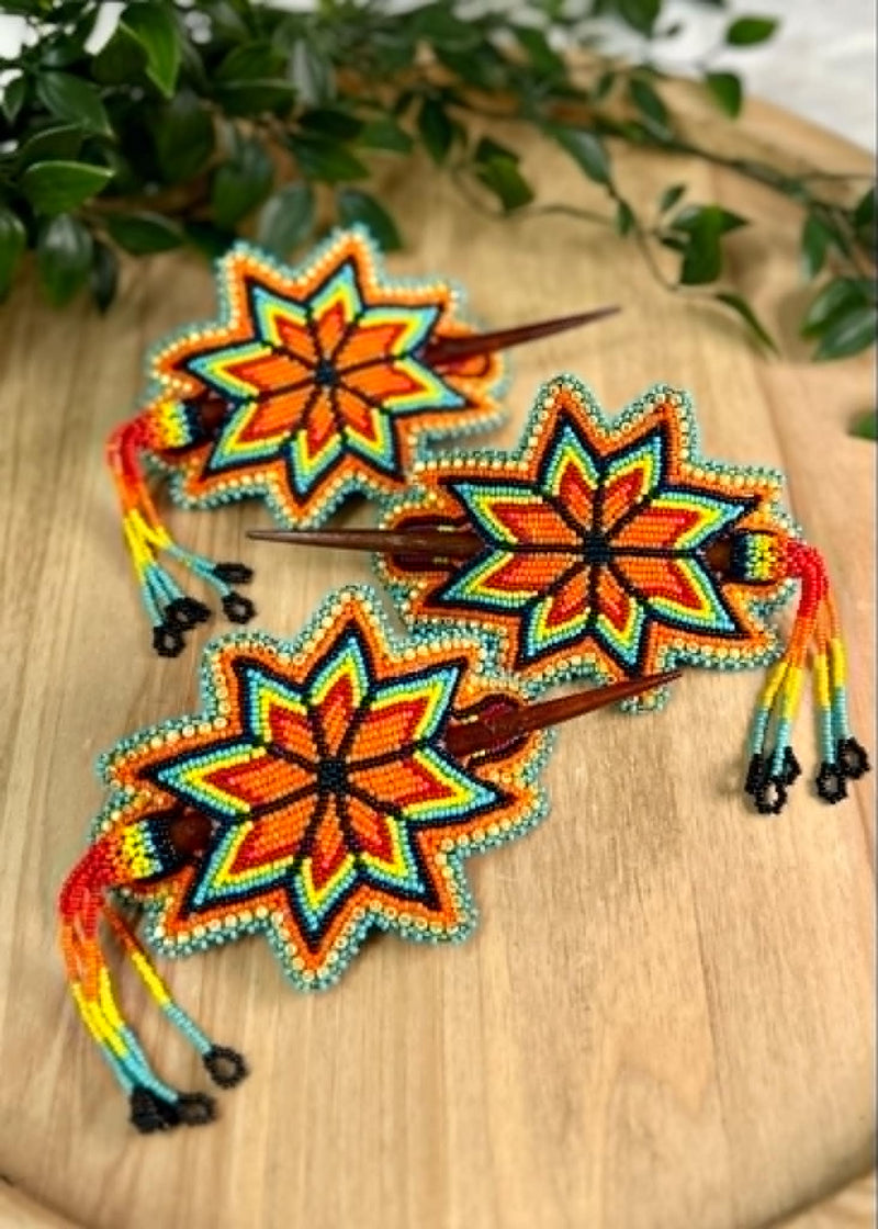 Large Starburst Barrette with Stick