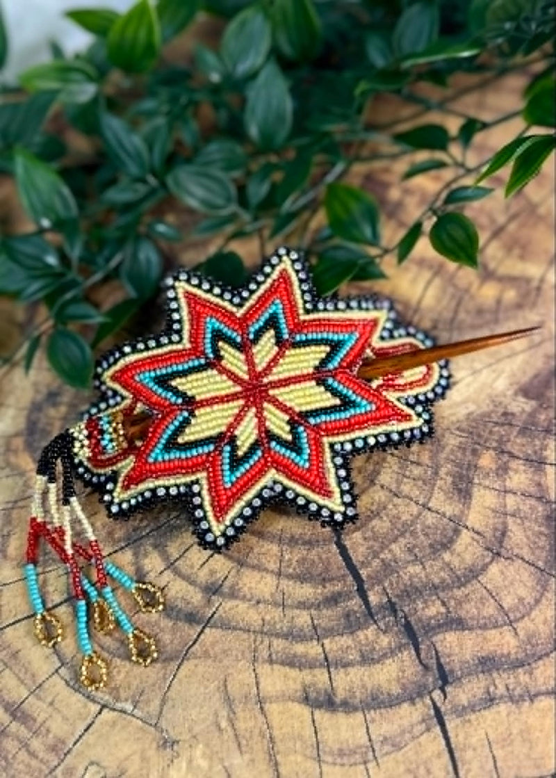 Large Starburst Barrette with Stick