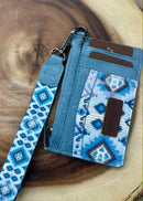 Aztec Print Key Chain Wristlet Card Wallet