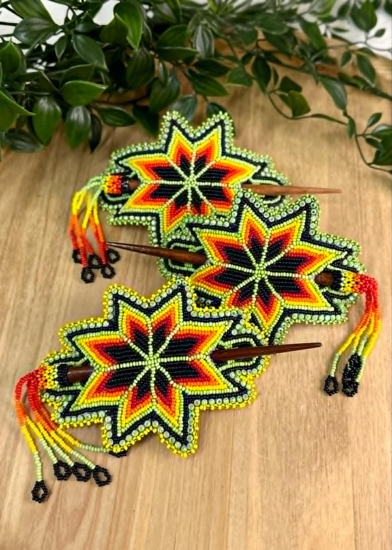 Large Starburst Barrette with Stick