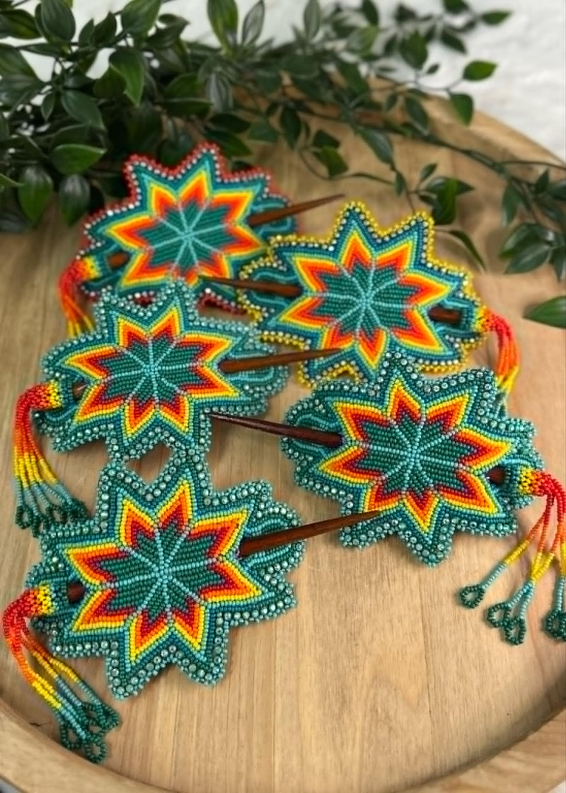 Large Starburst Barrette with Stick