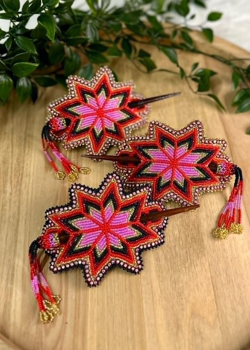 Large Starburst Barrette with Stick