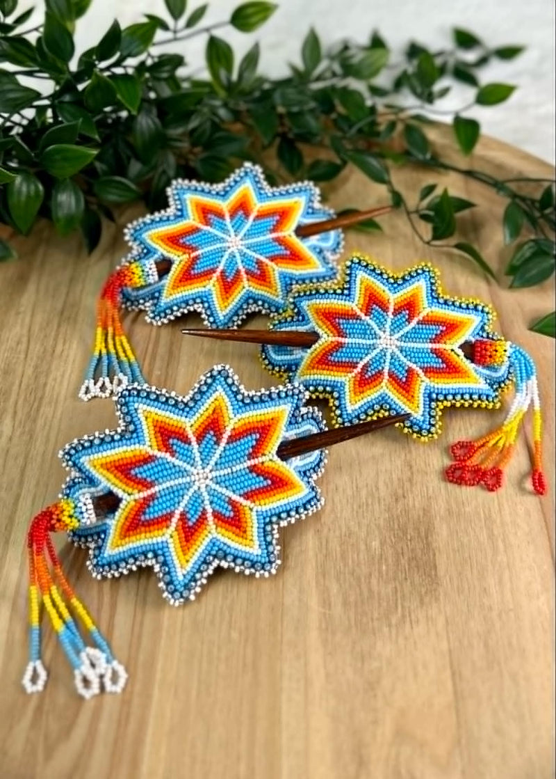 Large Starburst Barrette with Stick