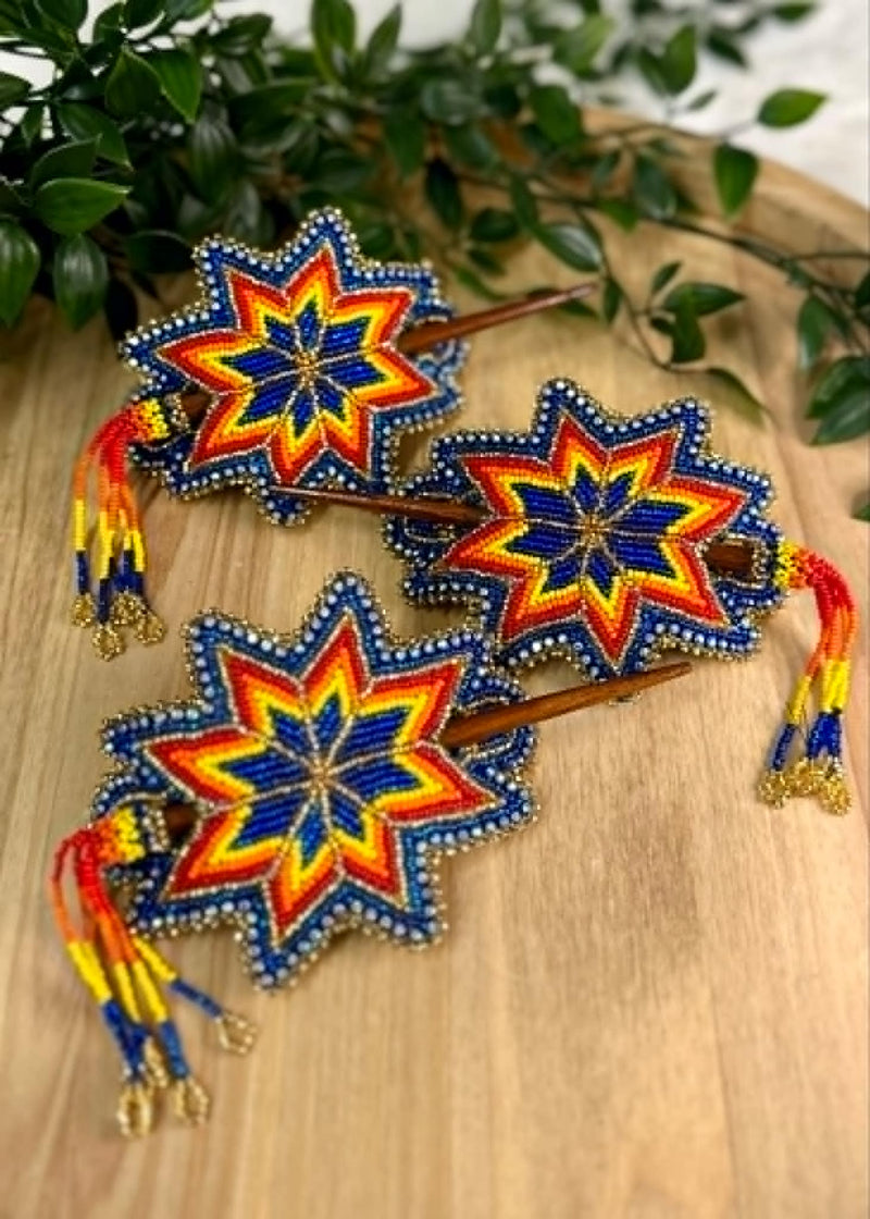 Large Starburst Barrette with Stick