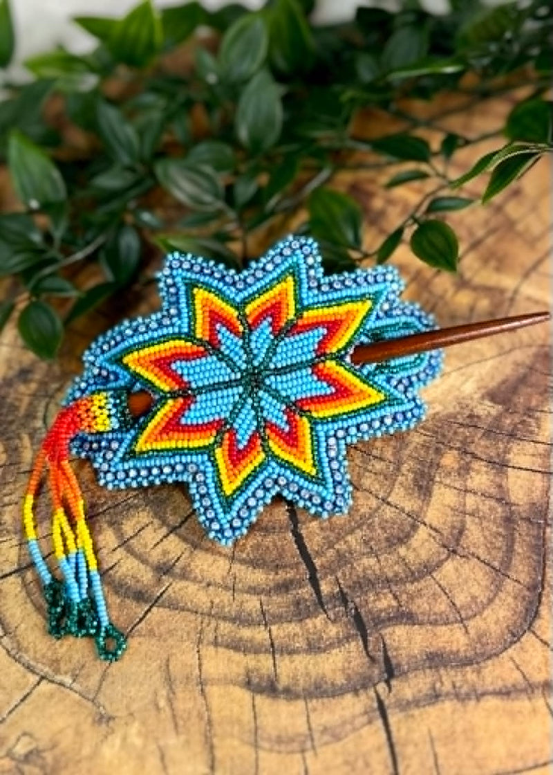 Large Starburst Barrette with Stick