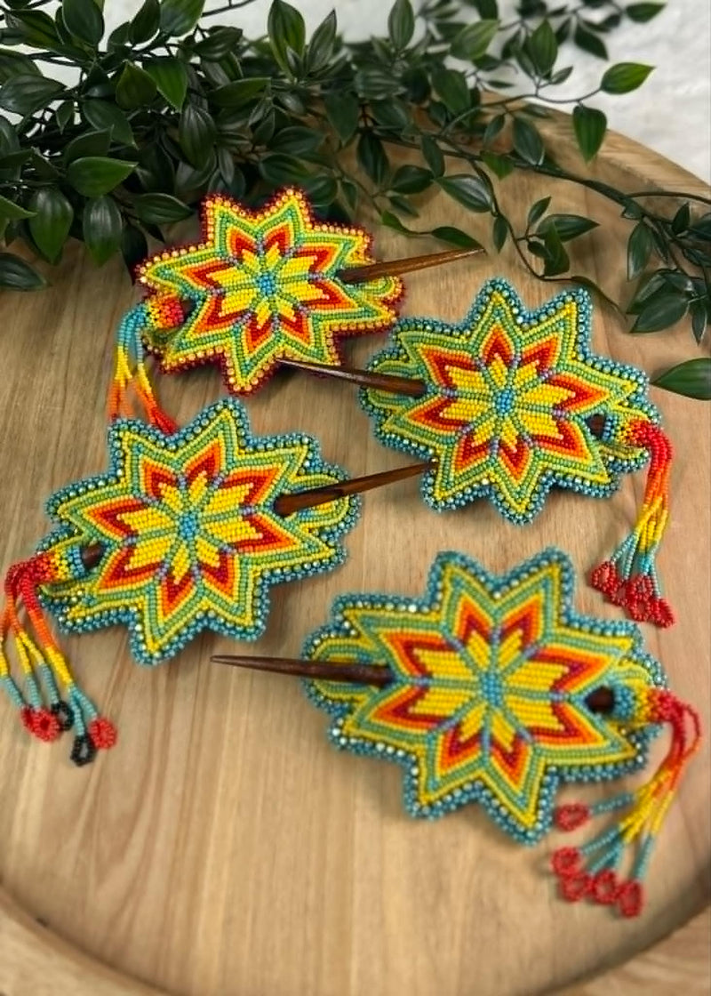 Large Starburst Barrette with Stick