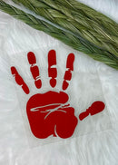 Small Red Hand Vehicle Decal