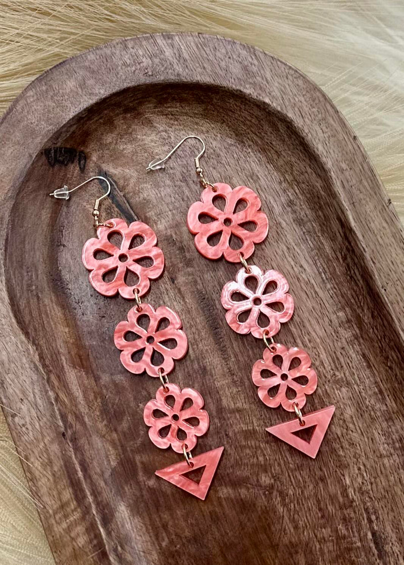 Three Flower Earrings