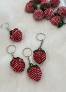 Beaded Strawberry Keychain