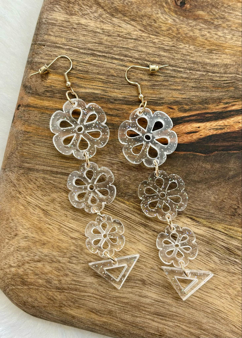 Three Flower Earrings