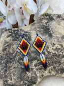 Bear Paw Feather Earrings