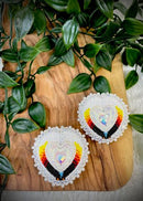Heart with Eagle Beaded Earrings
