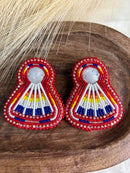 Beaded Fan Earrings