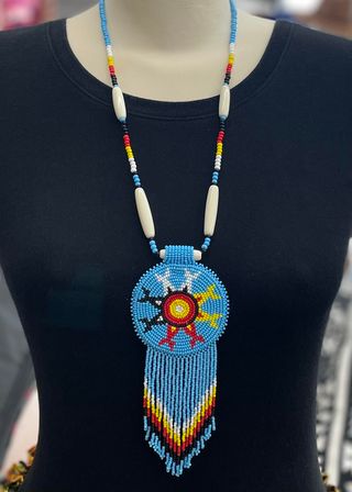 Beaded Medallion with Fringe