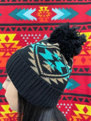 Aztec Toque with Pom Pom