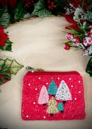 Christmas Forrest Beaded Coin Purse